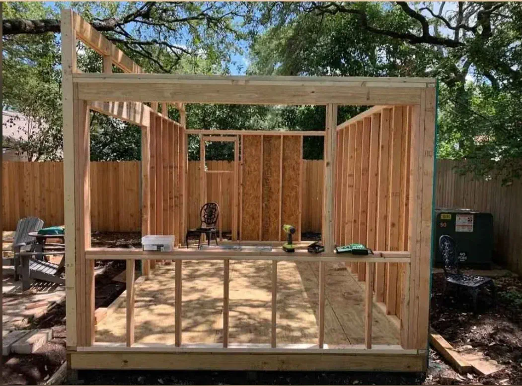 ADU before — framing stage, Broward County